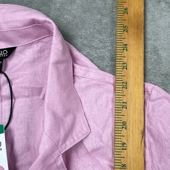 Buffalo David Bitton Pink Linen Viscose Shirt XL Short Sleeve a1522 - Picture 4 of 8